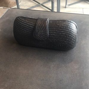 Barney's NY Black Rattan Clutch